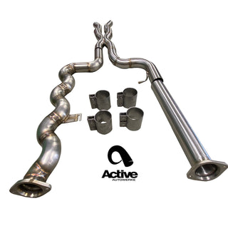 Active Autowerke G87 M2 Signature Equal Length mid-pipe (US Patent 11248511, UK and EU patent 3882441) with G87-brace and $90 fixed price shipping in lower 48 states