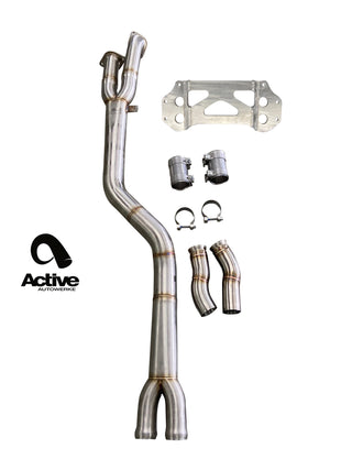 Active Autowerke G87 M2 Signature single mid-pipe with G87-brace and $90 fixed price shipping in lower 48 states