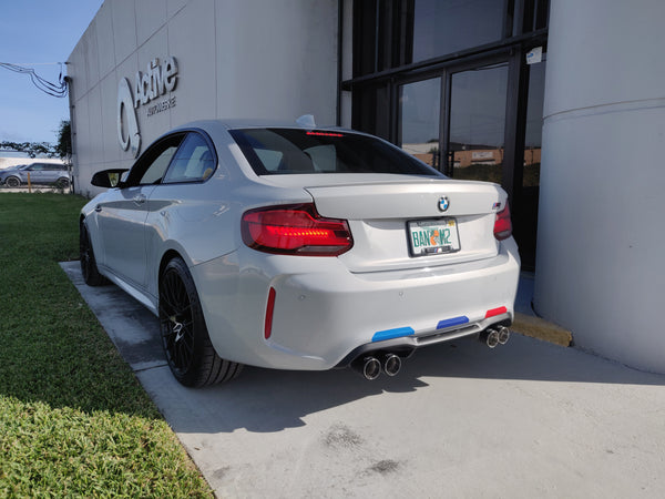 F87 M2 Competition Signature Exhaust System includes Active F-brace