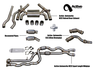 F87 M2C Exhaust Bundle AFlow Equal Length Resonated