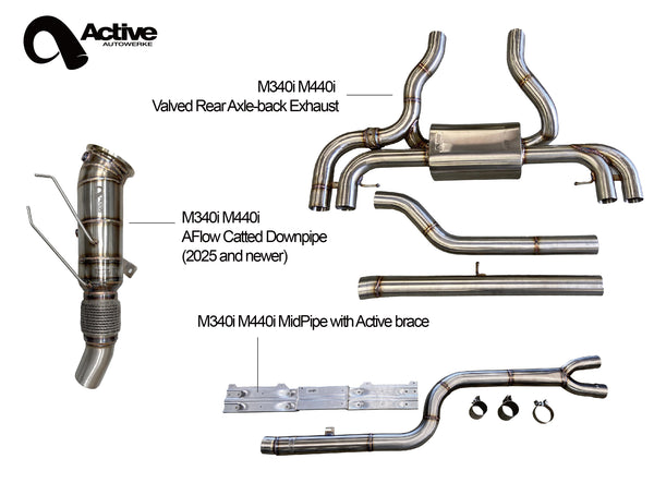 M340i/M440i Rear Exhaust Aflow Downpipe and Midpipe Bundle 2025+